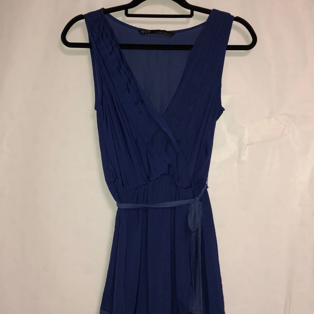 ZARA basic navy v-neck dress- XS